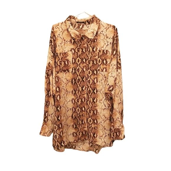 Boohoo Animal Print Tunic Top - Size 14 - Picture 1 of 7
